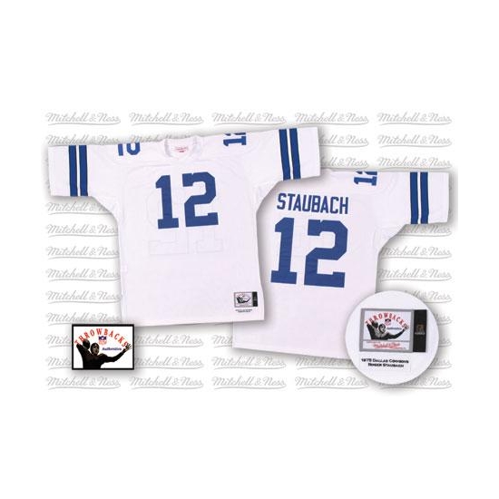 Mitchell and Ness Roger Staubach Dallas Cowboys Authentic Throwback Jersey - White