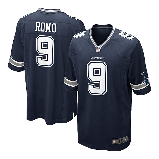 Nike Tony Romo Dallas Cowboys Game Team Color Jersey - Navy Blue