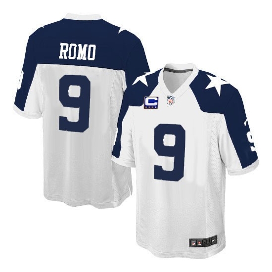 Nike Tony Romo Dallas Cowboys Youth Elite Throwback Alternate C Patch Jersey - White