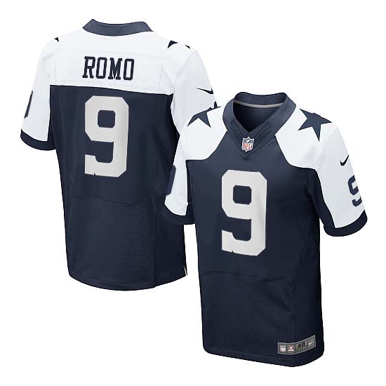 Nike Tony Romo Dallas Cowboys Elite Throwback Alternate Jersey - Navy Blue