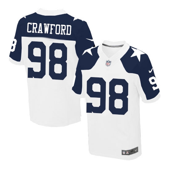 Nike Tyrone Crawford Dallas Cowboys Elite Throwback Alternate Jersey - White