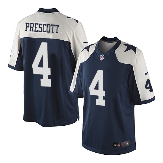 Nike Men's Dallas Cowboys Dak Prescott Limited Throwback Alternate Jersey - Navy Blue