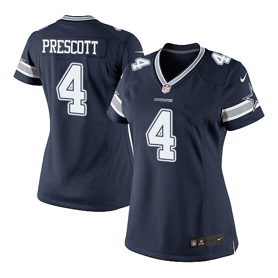 Nike Women's Dallas Cowboys Dak Prescott Elite Team Color Jersey - Navy Blue