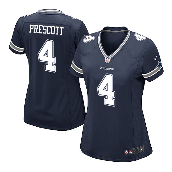 Nike Women's Dallas Cowboys Dak Prescott Game Team Color Jersey - Navy Blue
