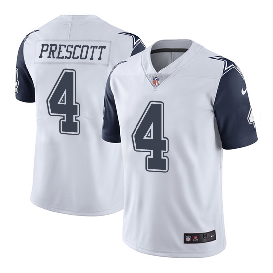 Nike Men's Dallas Cowboys Dak Prescott Limited Color Rush Jersey - White