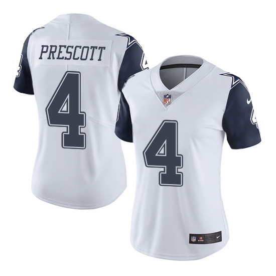 Nike Women's Dallas Cowboys Dak Prescott Limited Color Rush Jersey - White