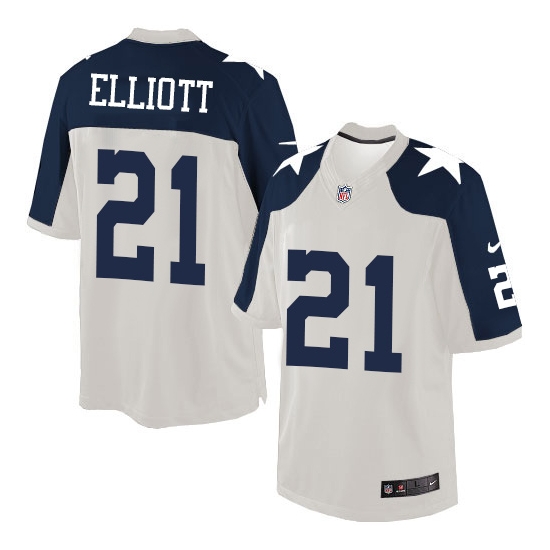 Nike Men's Dallas Cowboys Ezekiel Elliott Limited Throwback Alternate Jersey - White