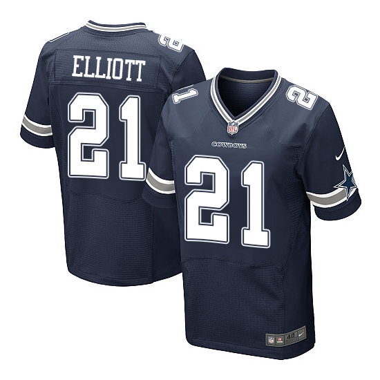 Nike Men's Dallas Cowboys Ezekiel Elliott Elite Team Color Jersey - Navy Blue