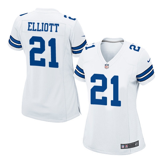 Nike Women's Dallas Cowboys Ezekiel Elliott Game Jersey - White