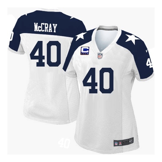Nike Danny McCray Dallas Cowboys Women's Elite Throwback Alternate C Patch Jersey - White