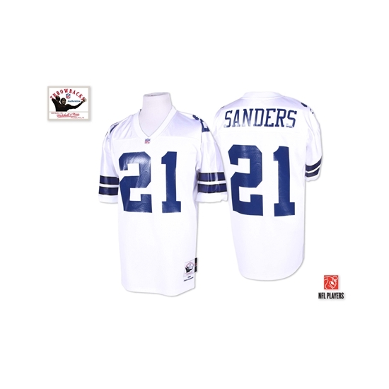 Mitchell and Ness Deion Sanders Dallas Cowboys Authentic 1995 Throwback Jersey - White