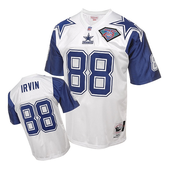 Mitchell and Ness Michael Irvin Dallas Cowboys Authentic 75TH Patch Throwback Jersey - White